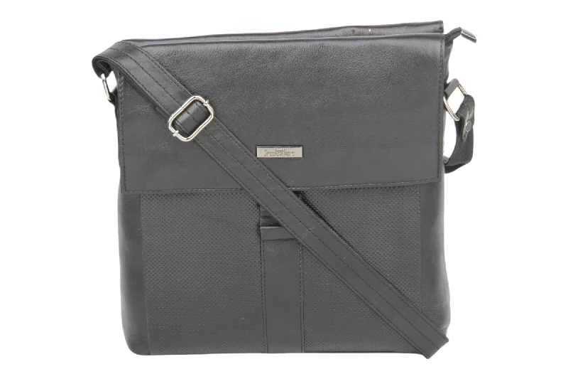 Premium Leather Messenger Bag 997427 (BLACK)