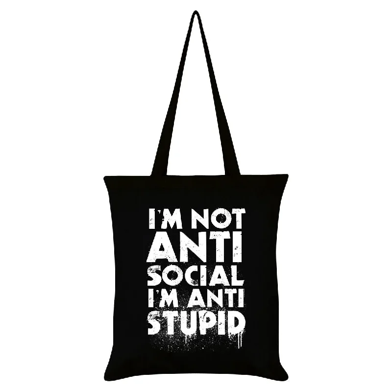 Grindstore I´m Not Anti-Social I´m Anti-Stupid Tote Bag