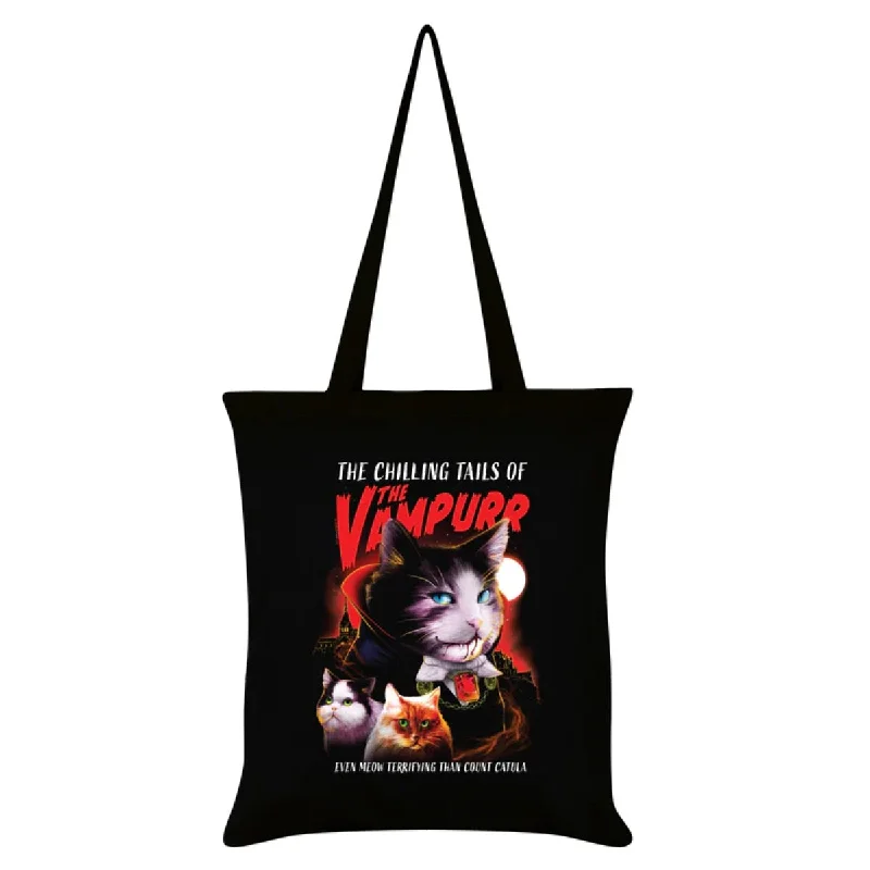 Horror Cats The Vampurr Vintage Tote Bag