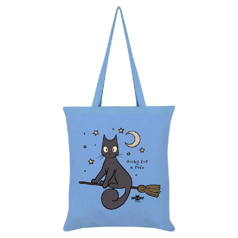 Spooky Cat Going For A Ride Tote Bag