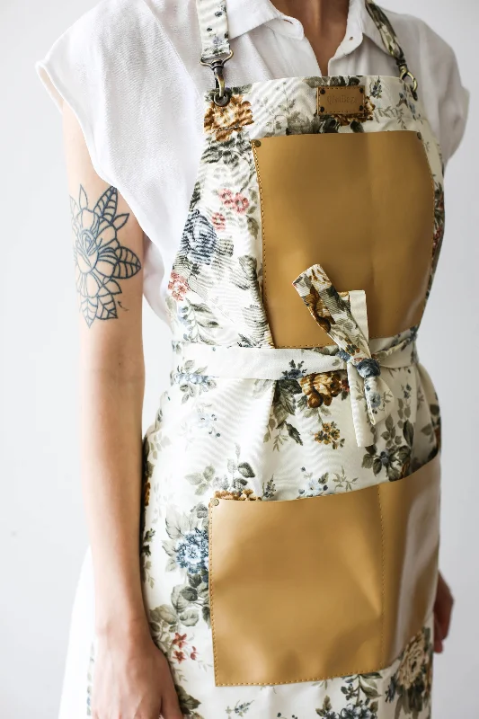 Beige Canvas Leather Apron