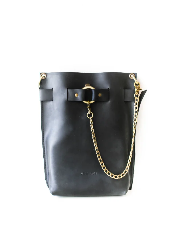 Black Leather Bag - 