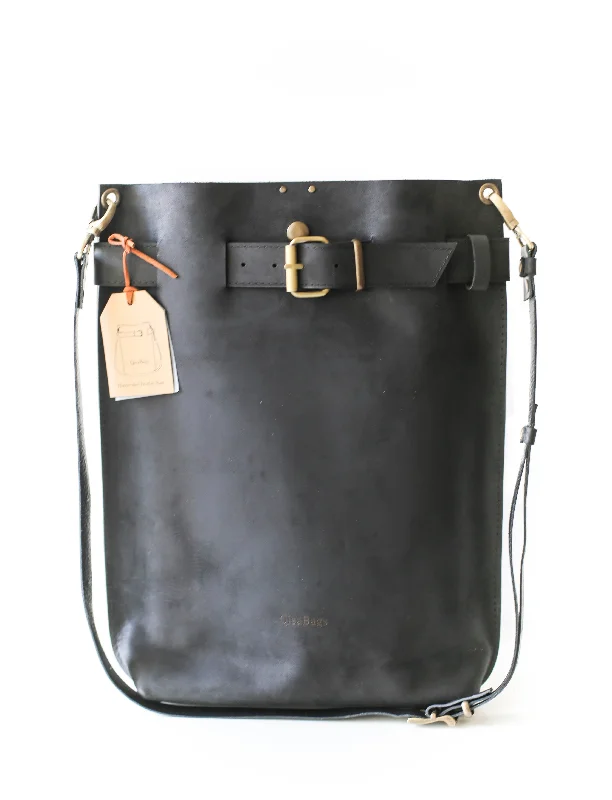 Black Medium Leather Backpack Purse