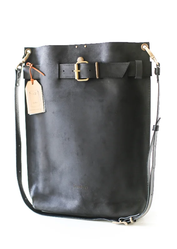 Black Medium Leather Backpack Purse