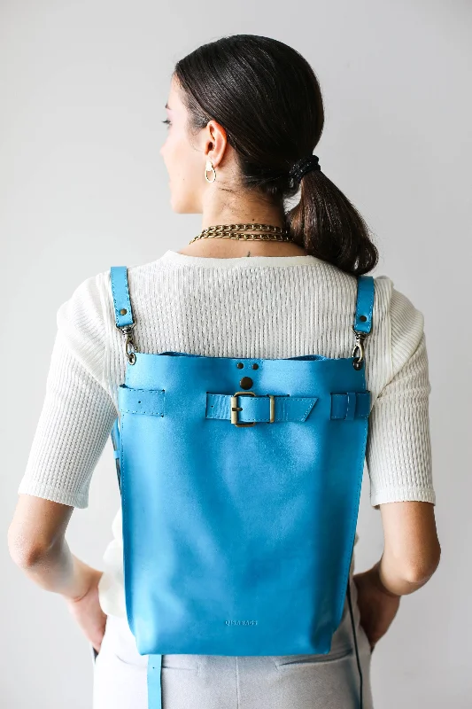 Blue Medium Leather Bag