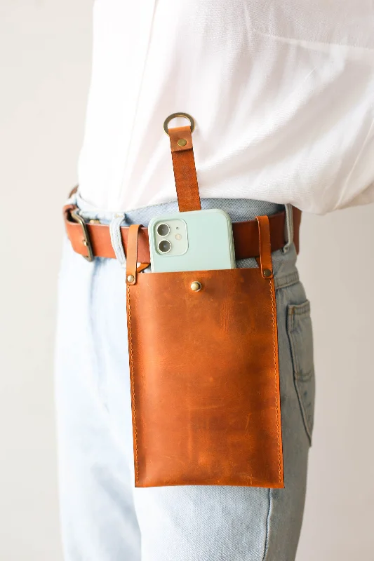 Brown Leather Phone Bag