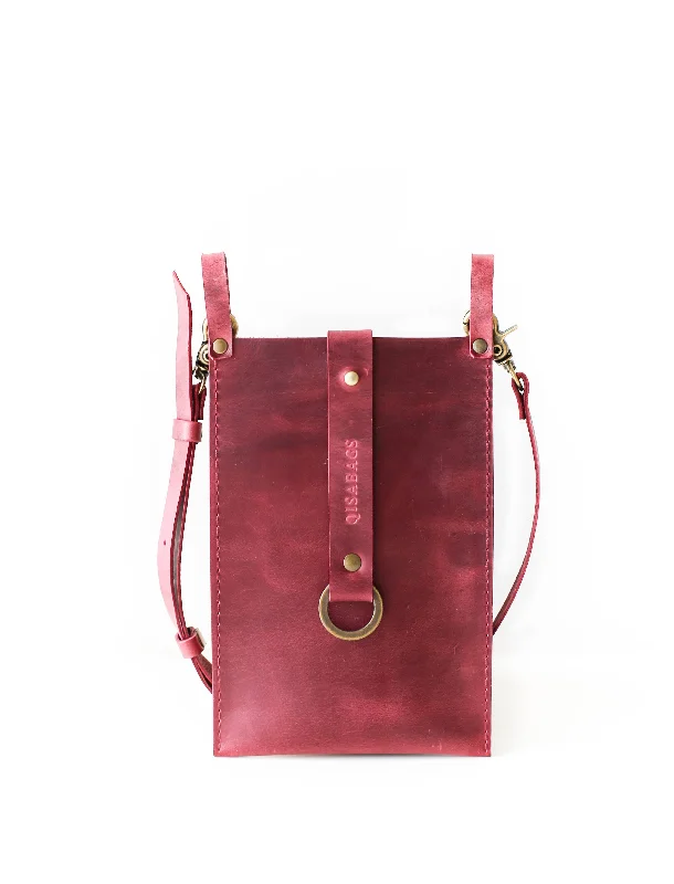 Burgundy Leather Phone Bag