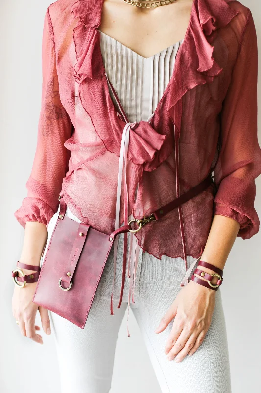 Burgundy Leather Phone Bag