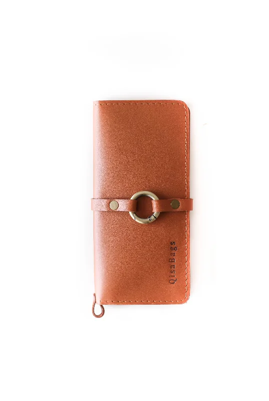 Light Brown Leather Ring Wallet N01