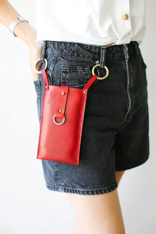 Red Leather Phone Bag