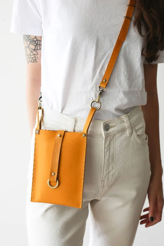 Yellow Leather Phone Bag