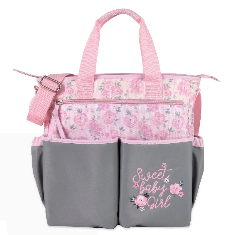 Baby Essentials 3 In 1 Pink Baby Girl Themed Diaper Bag