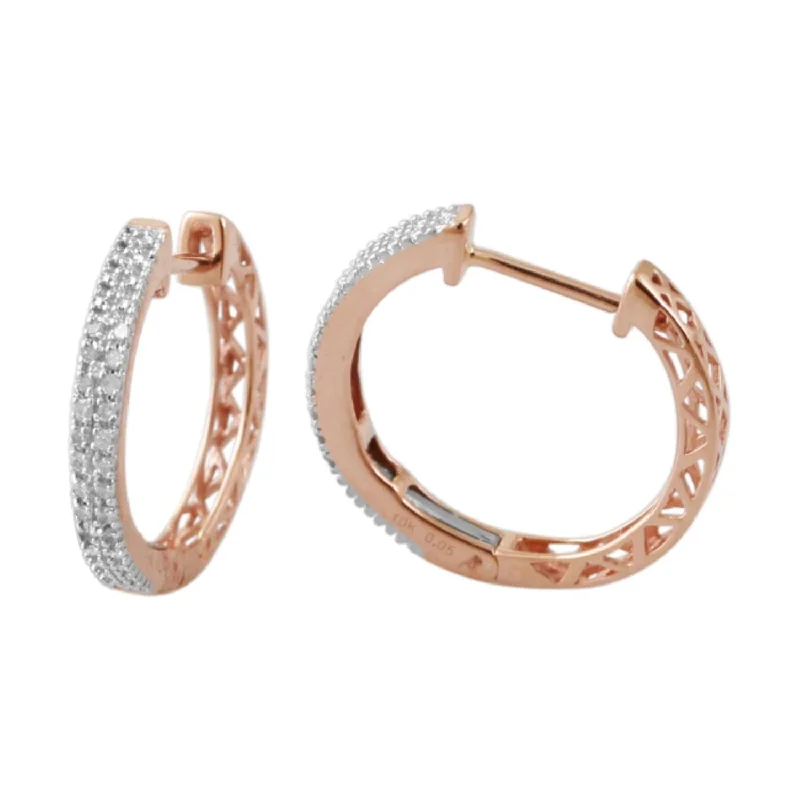 1/10 CTW Diamond Hoop Earrings in 10KT Rose Gold