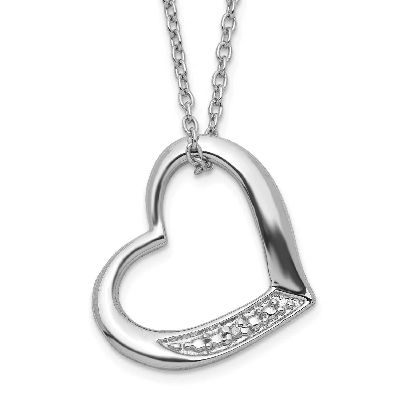 1/100 CTW Diamond Heart 18-inch Necklace in Sterling Silver