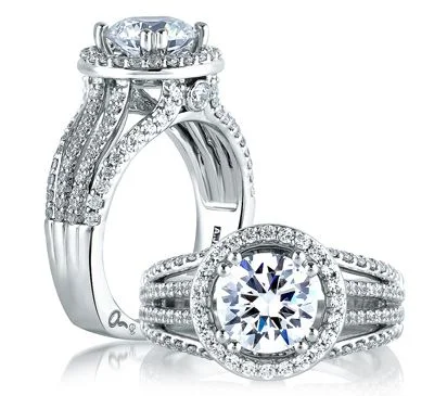 A. JAFFE Halo Engagement Ring