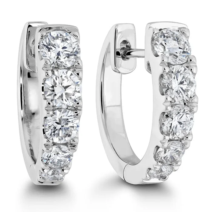 18K White Gold Mini Diamond Hoop Earrings