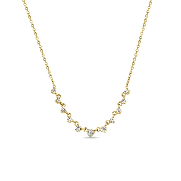 14K Yellow Gold Graduated Diamond Necklace