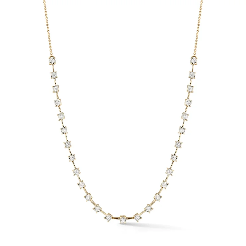 14K Yellow Gold Interval Diamond Necklace