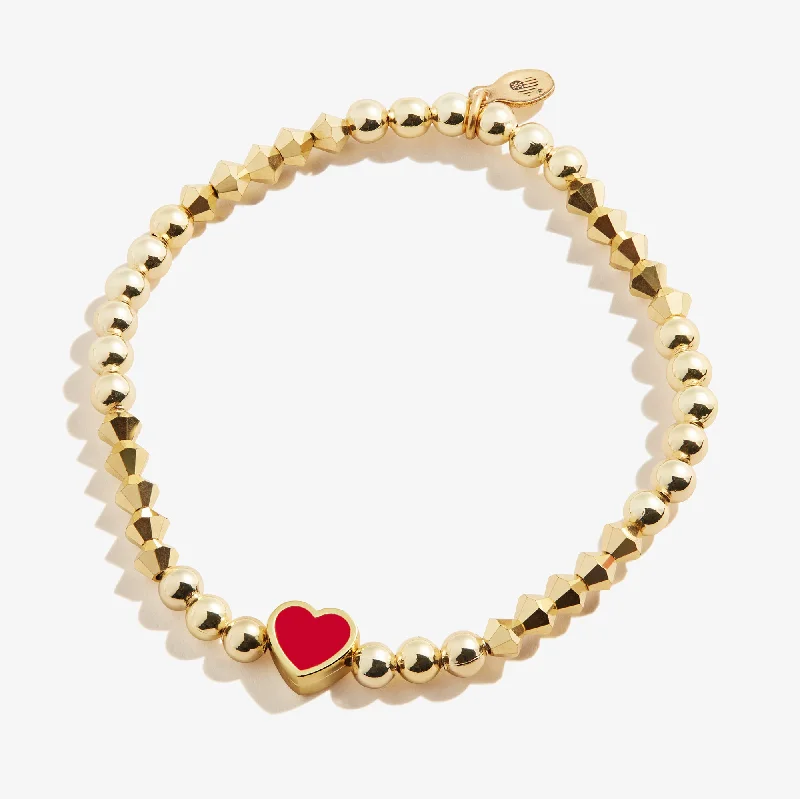 Heart Stretch Bracelet, Red