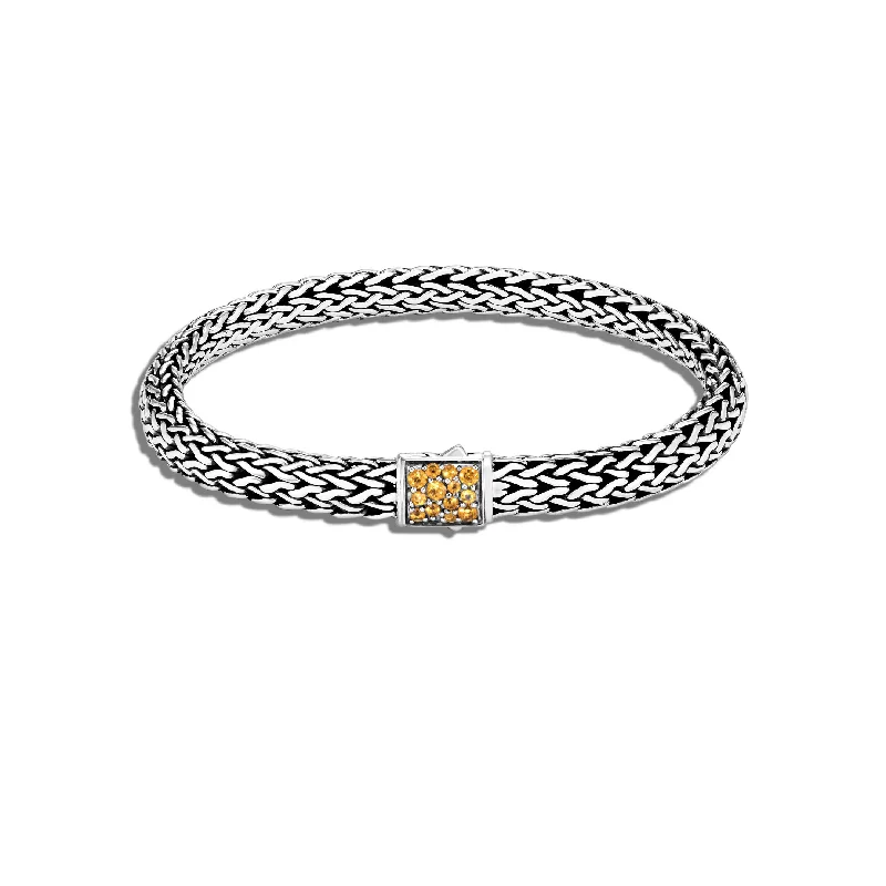 John Hardy Classic Chain Reversible Bracelet in Black Sapphire and Citrine