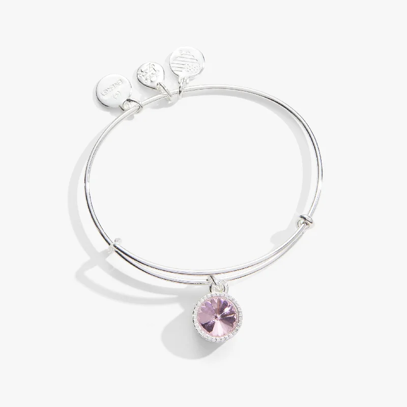 October Birthstone Charm Bangle, Rose