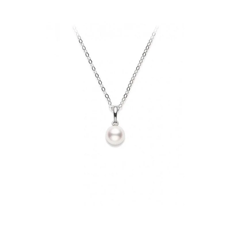 Mikimoto 18K White Gold Pearl Pendant