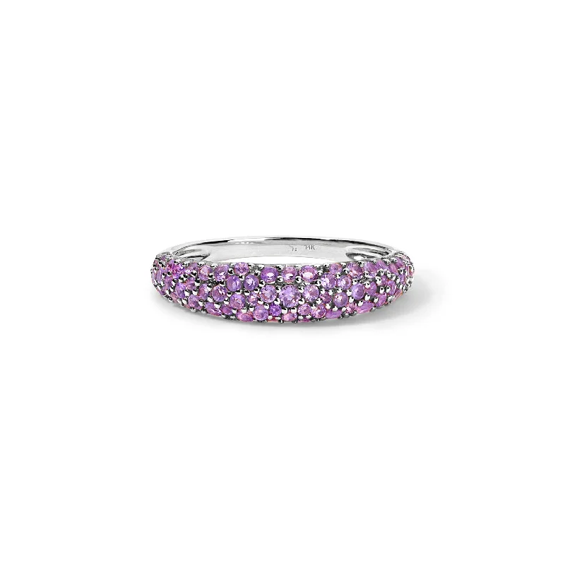 Purple Amethyst Pave Stack Ring