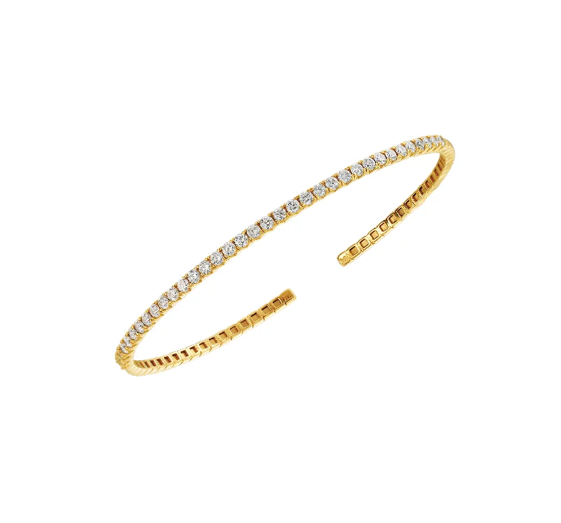 Sabel Collection 14K Yellow Gold Round Diamond Bangle Bracelet