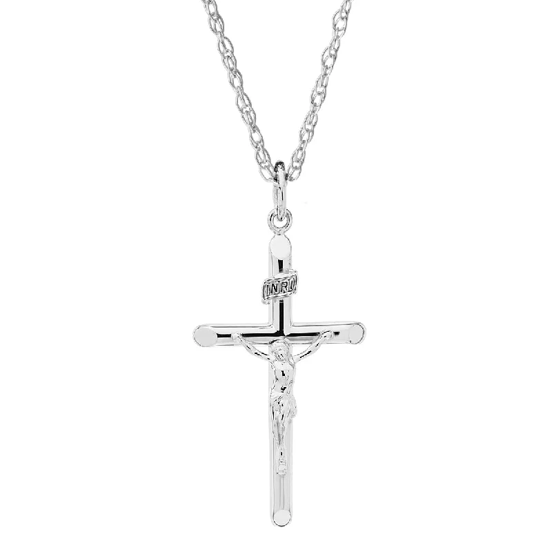 Sterling Silver 18-inch Crucifix Cross Pendant