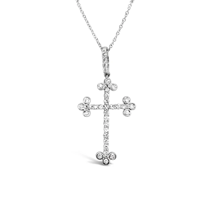 White Gold Diamond Cross Pendant