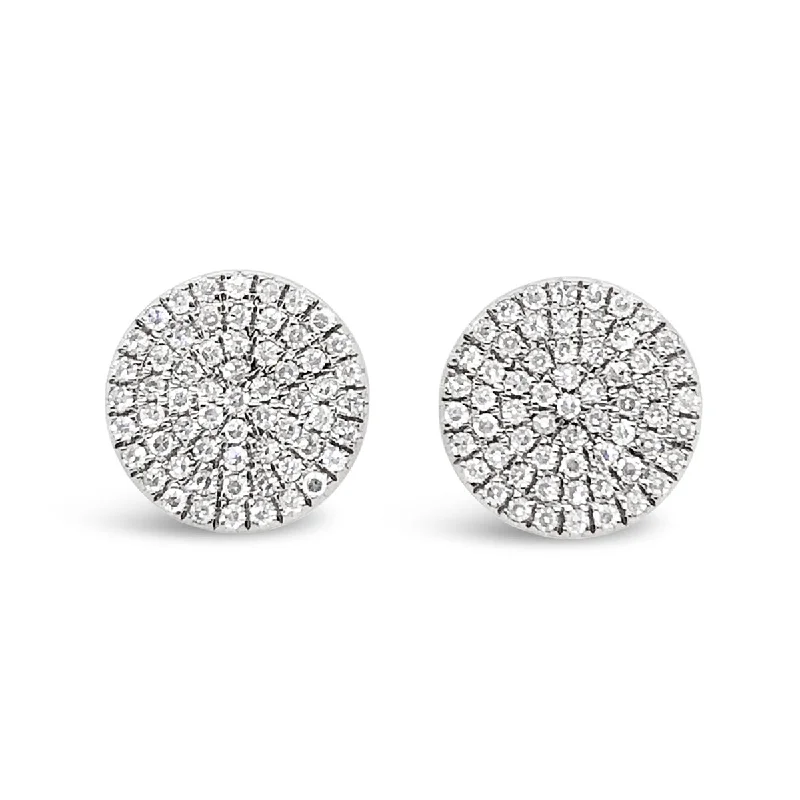 White Gold Pave Diamond Fashion Stud Earrings