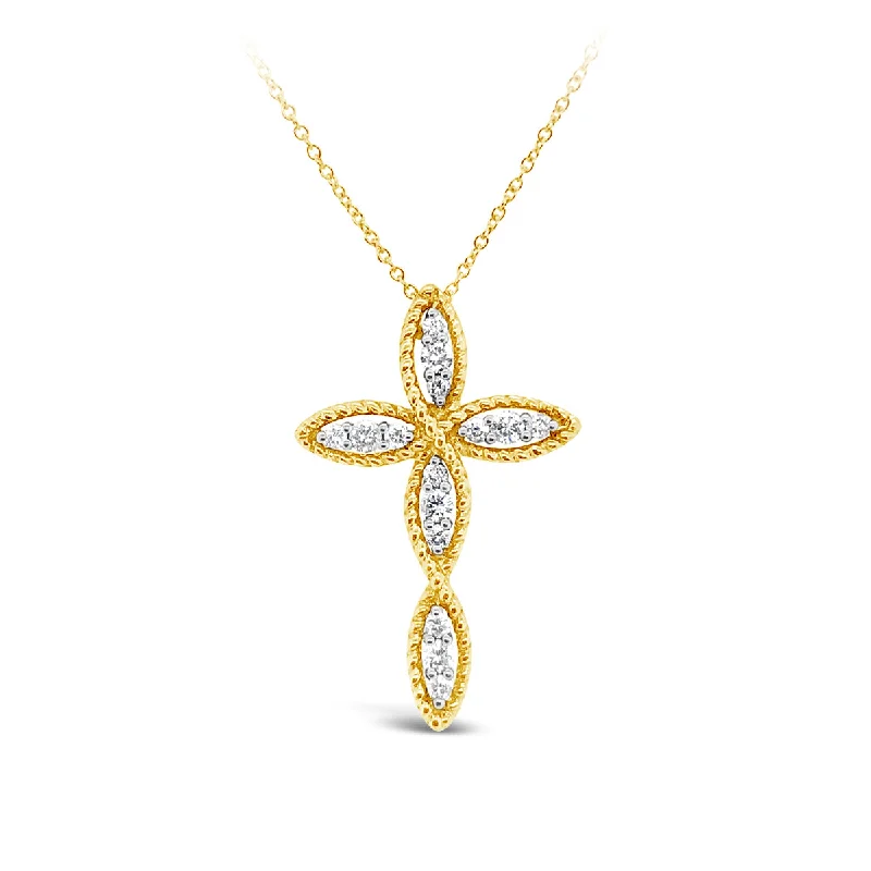 Yellow Gold Diamond Cross Pendant