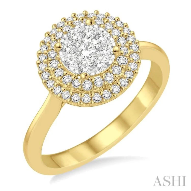 1 Ctw Diamond Lovebright Ring in 14K Yellow and White Gold