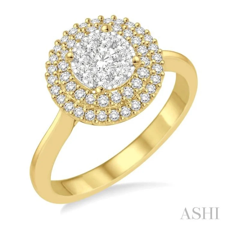 3/4 Ctw Diamond Lovebright Ring in 14K Yellow and White Gold