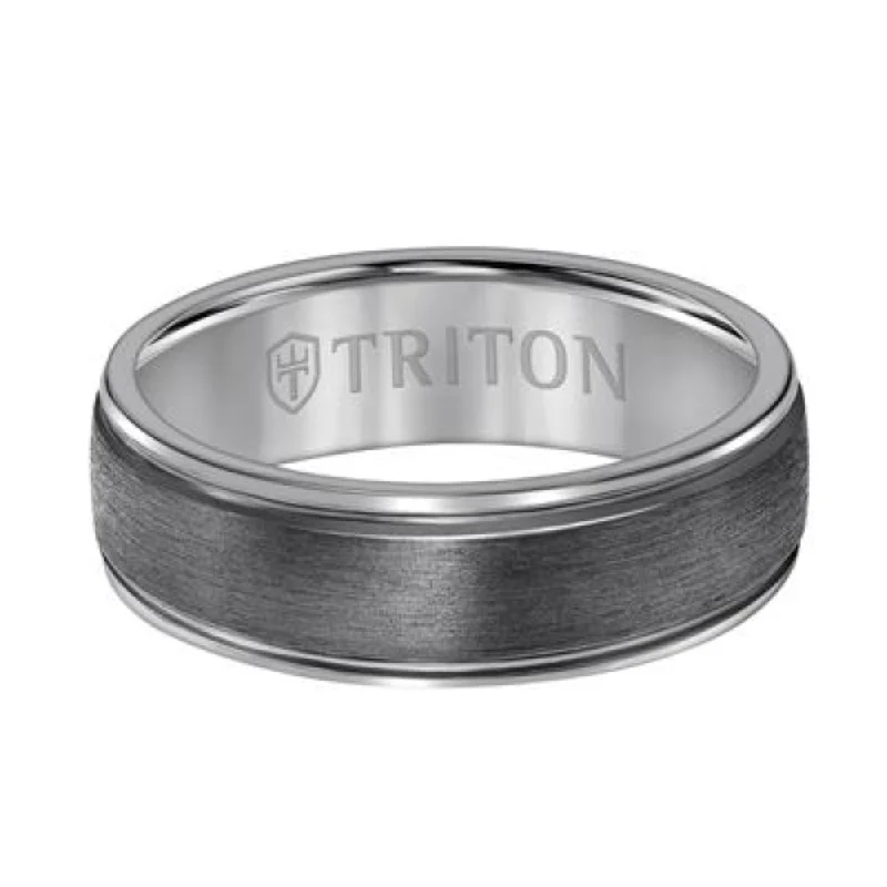 Men's7mm Tantalum Wedding Band with Chrystalline Finish