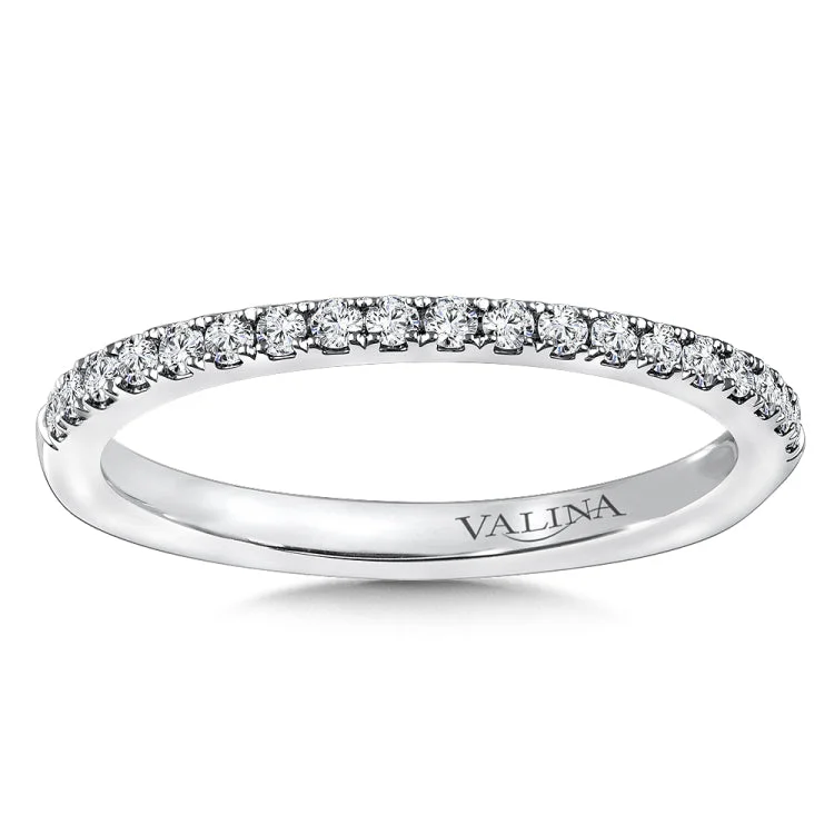 True fit matching diamond wedding band and a beautiful reminder of that special day for years to come.