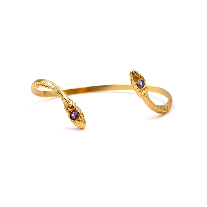 Gold Serpentine Cuff, Alexandrite