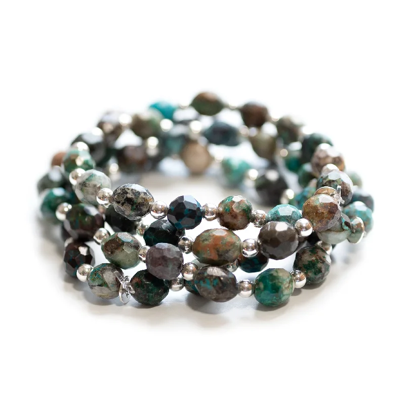 natural Azurite Fynchenite beaded bracelet