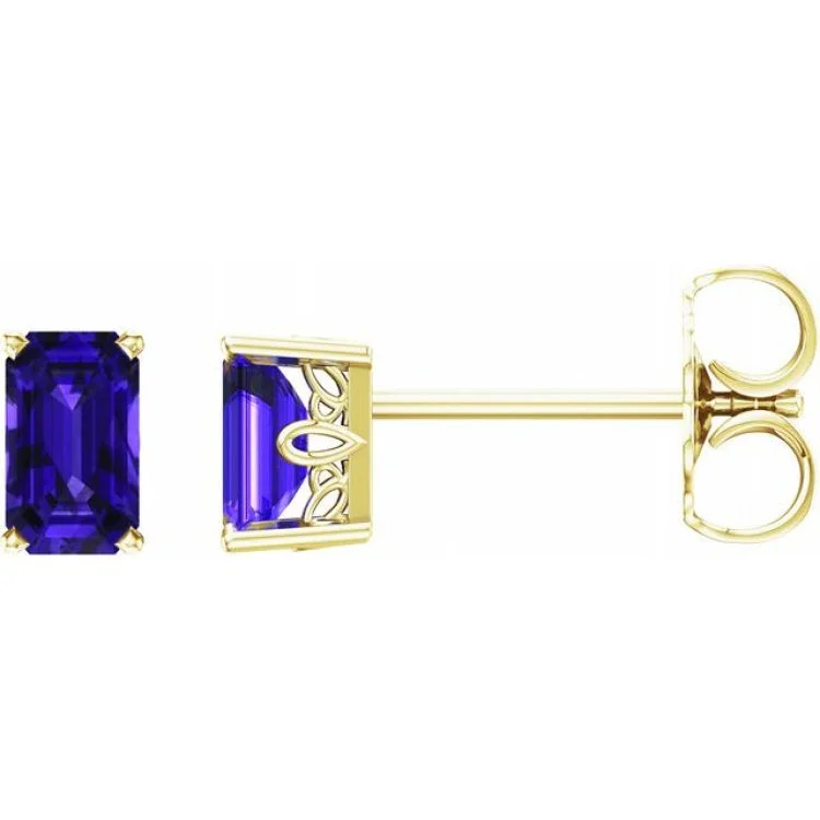 14K Yellow Natural Amethyst Earrings