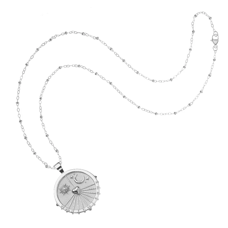 FOREVER Sundial Pendant Coin in Silver