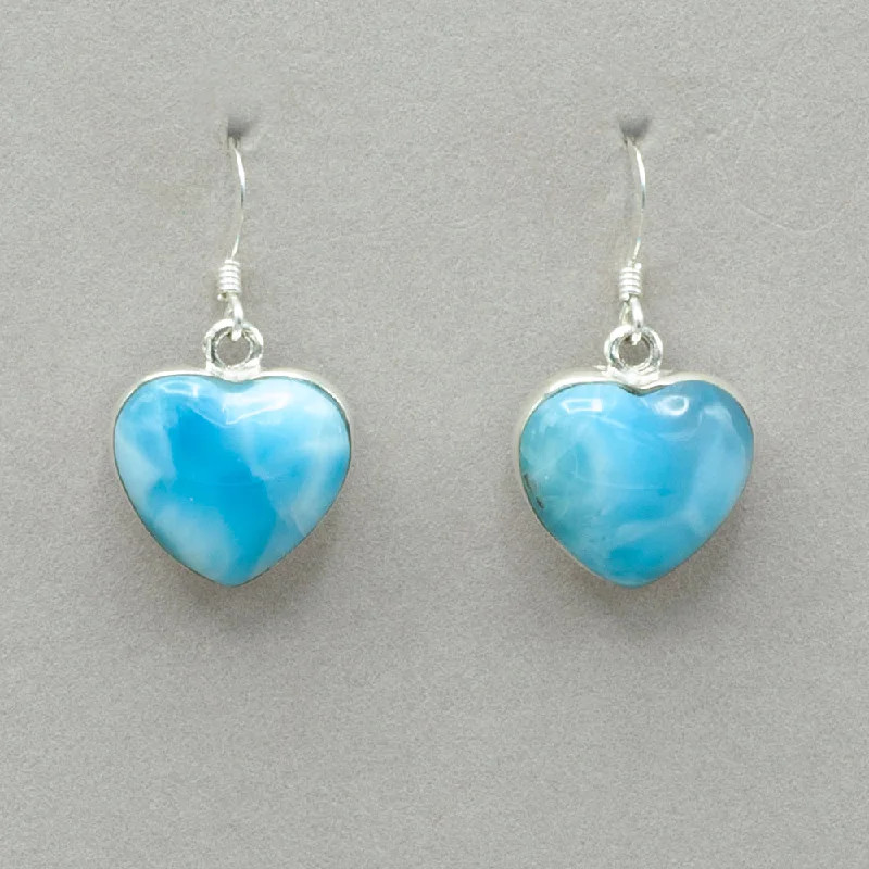 Larimar Heart Dangle Earrings