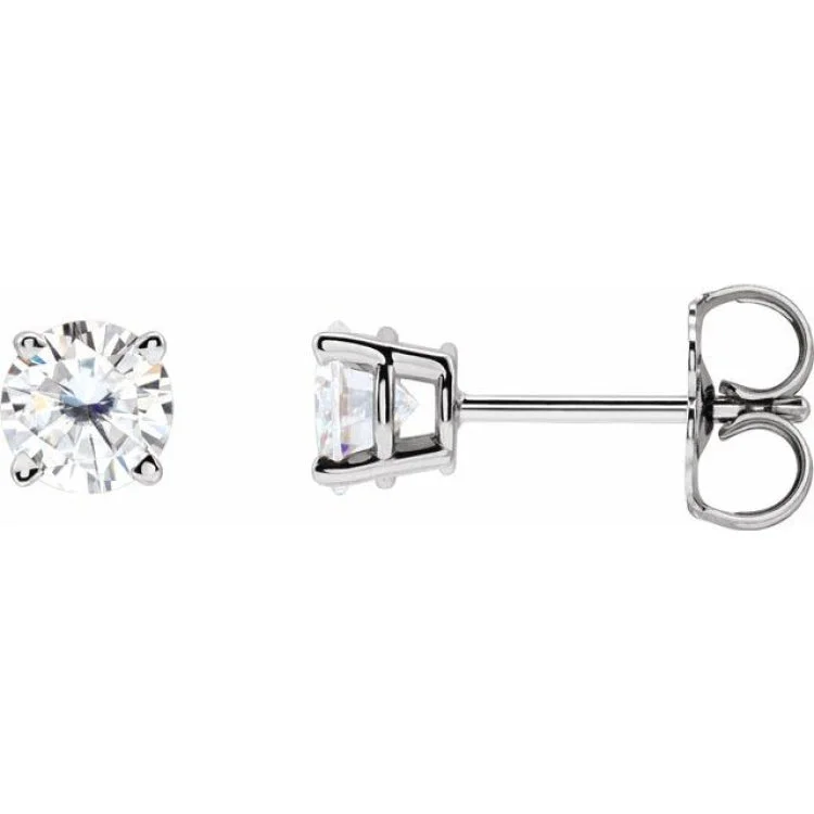 14K White 4.5 mm Stuller Lab-Grown Moissanite Stud Earrings