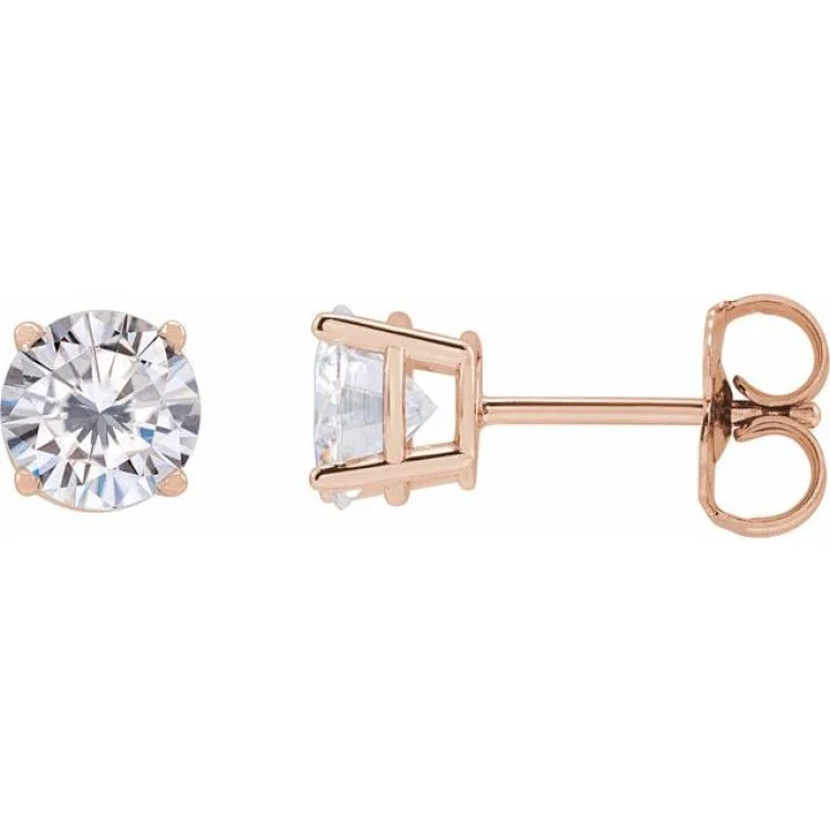 14K Rose 5.5 mm Stuller Lab-Grown Moissanite Stud Earrings