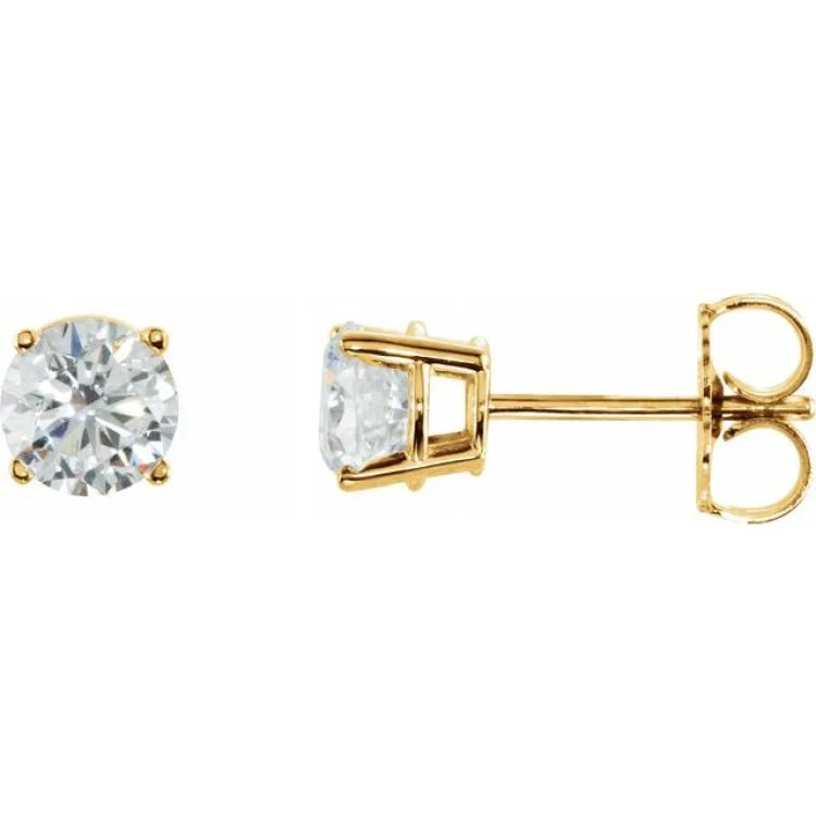 14K Yellow 6 mm Stuller Lab-Grown Moissanite Stud Earrings