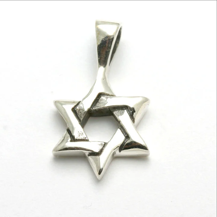 Sterling Silver Jewish Star of David Woven Small